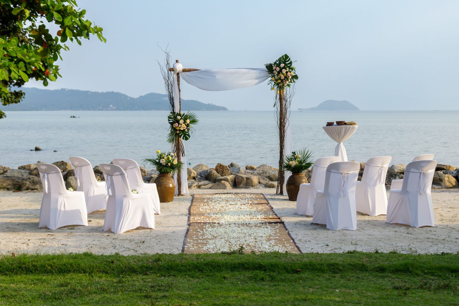 wedding beach set up