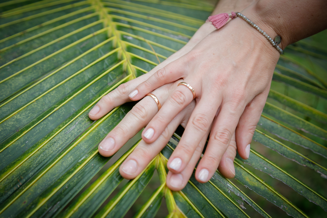 wedding rings palm tree