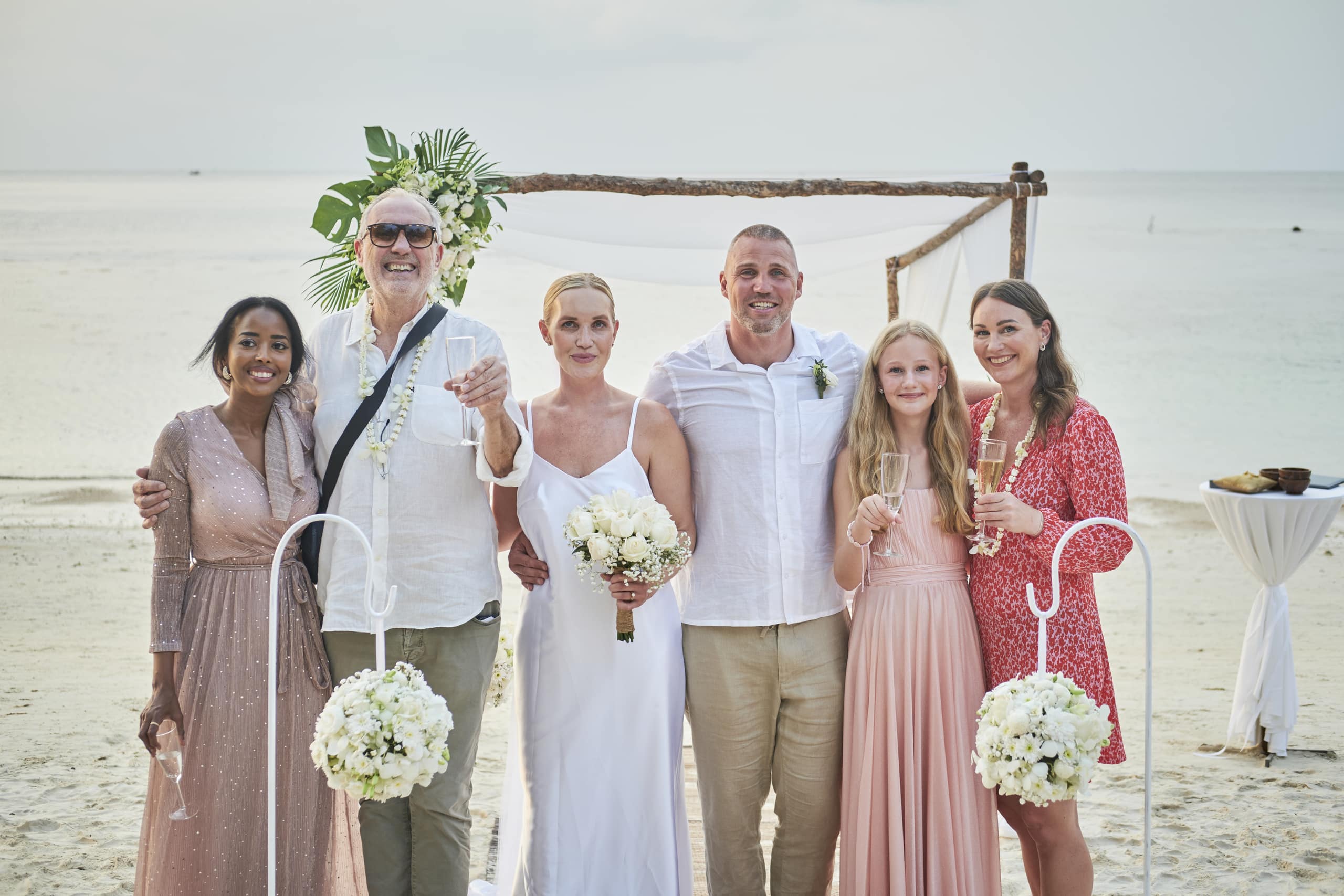 beach wedding guests