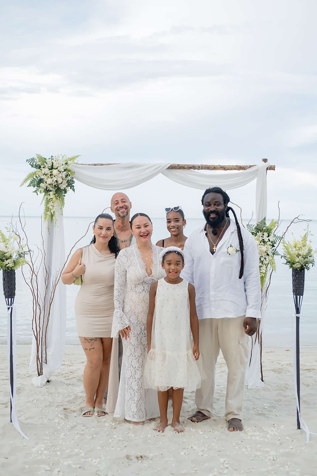 family beach wedding
