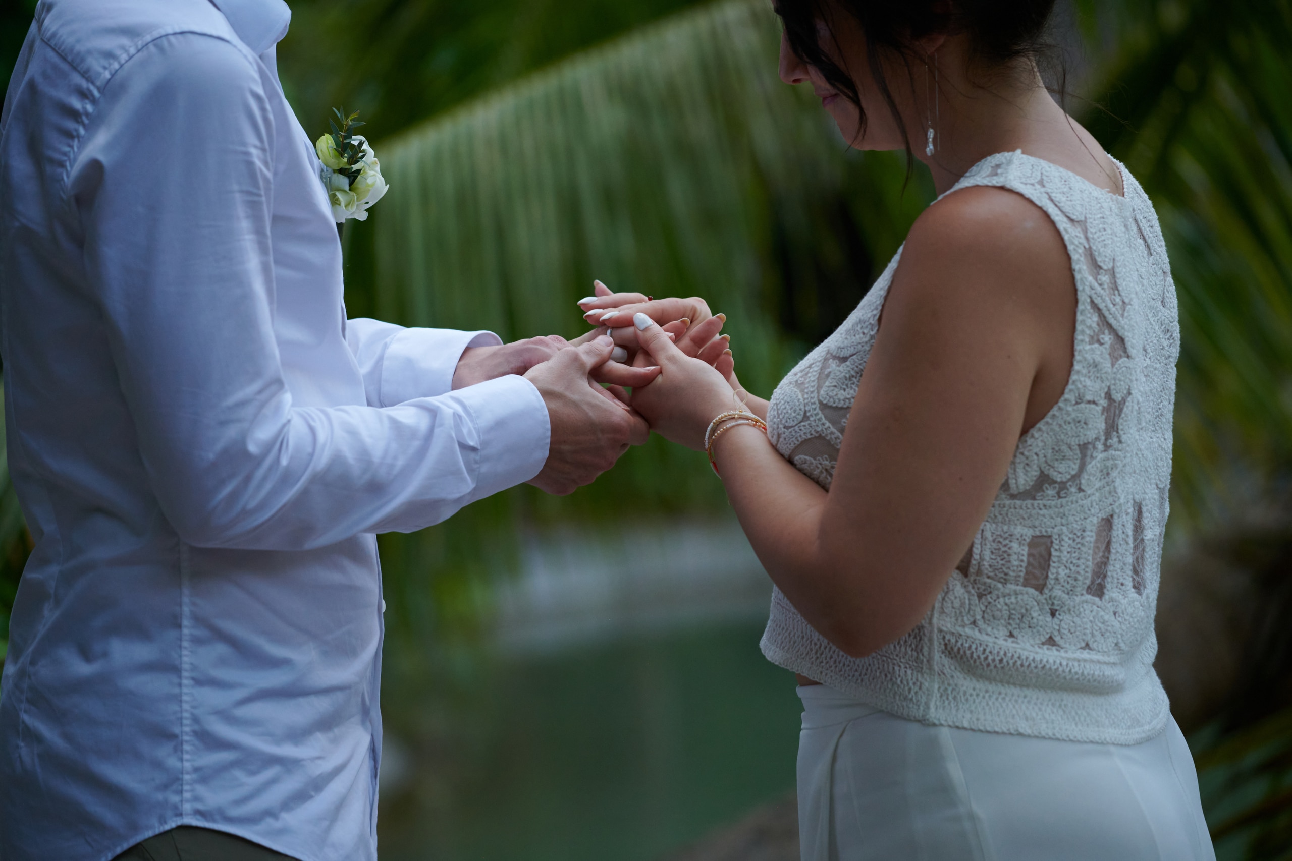 waterfall wedding rings