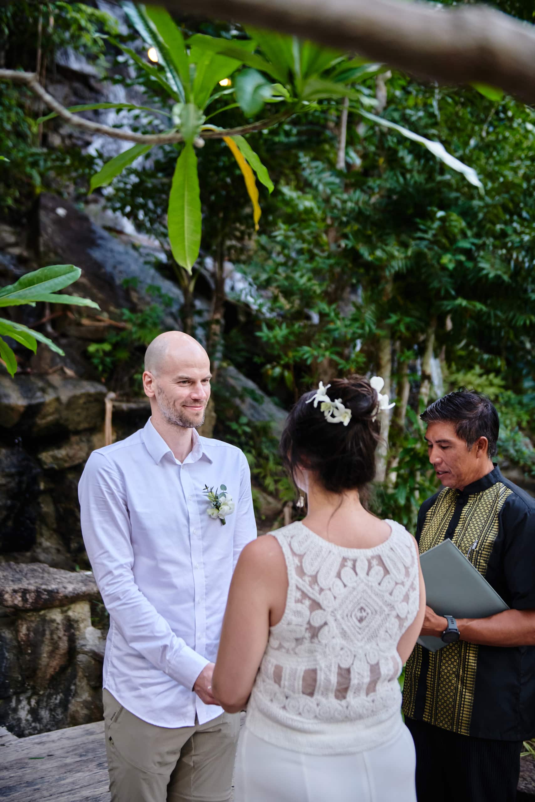 waterfall wedding ceremony