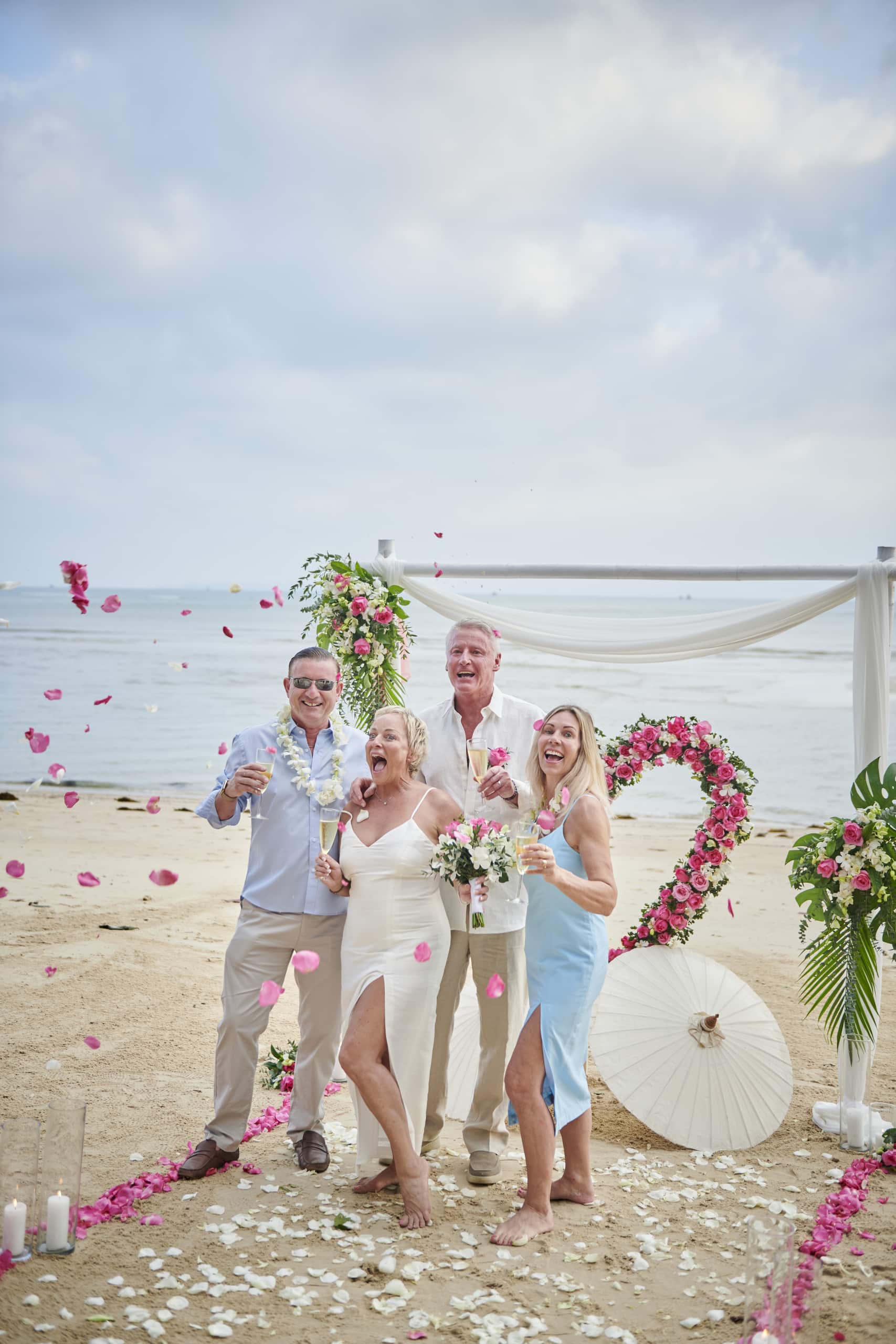 beach wedding ceremony guests