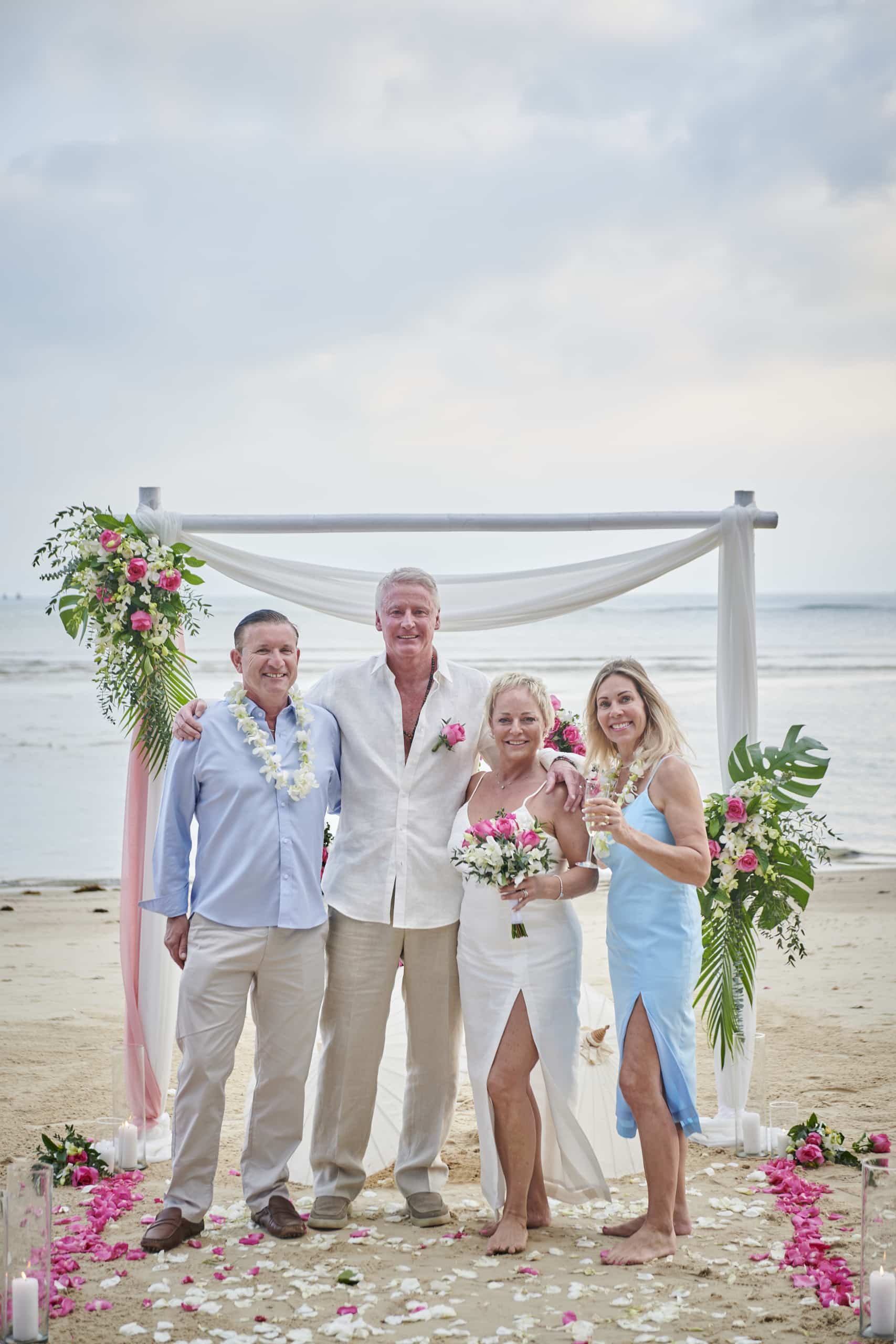 beach wedding ceremony guests