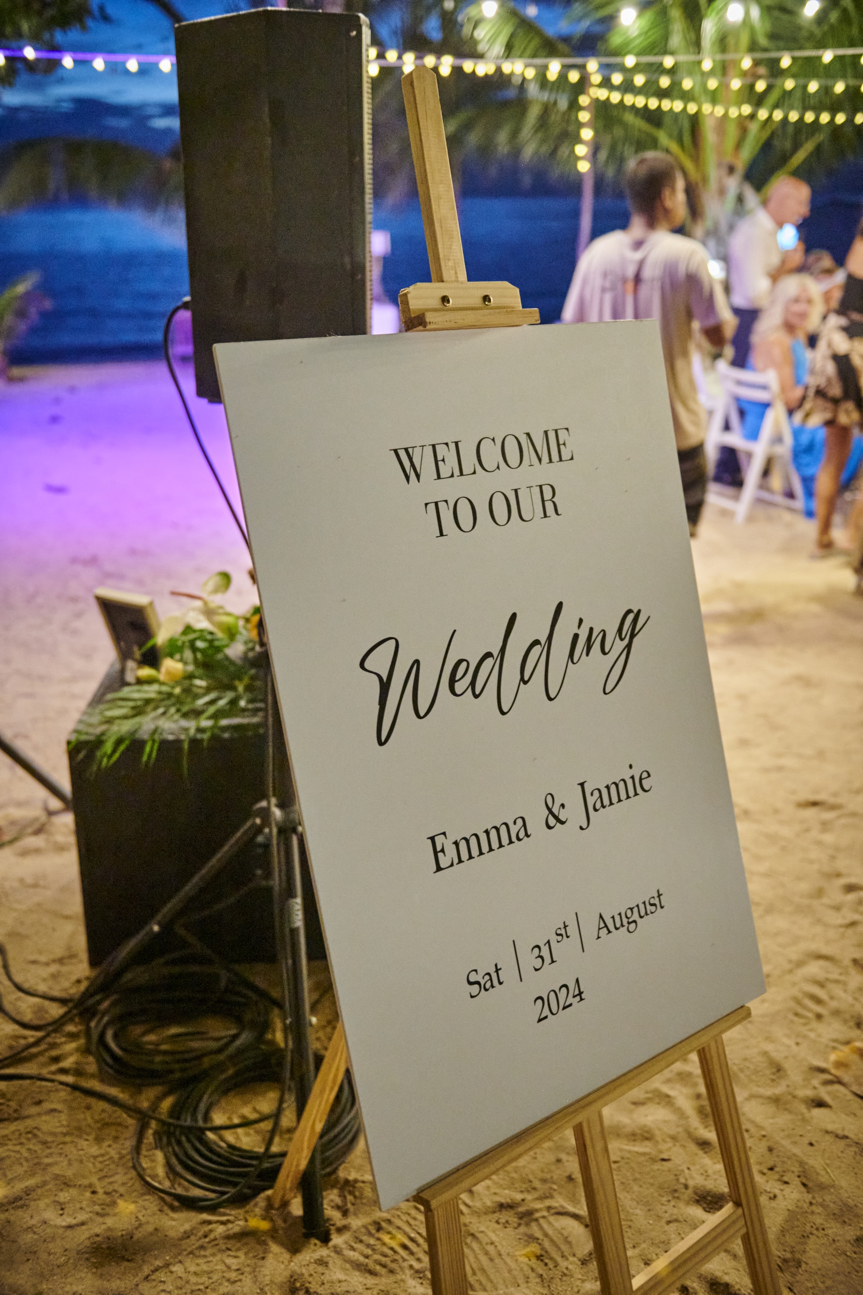 beach wedding sign