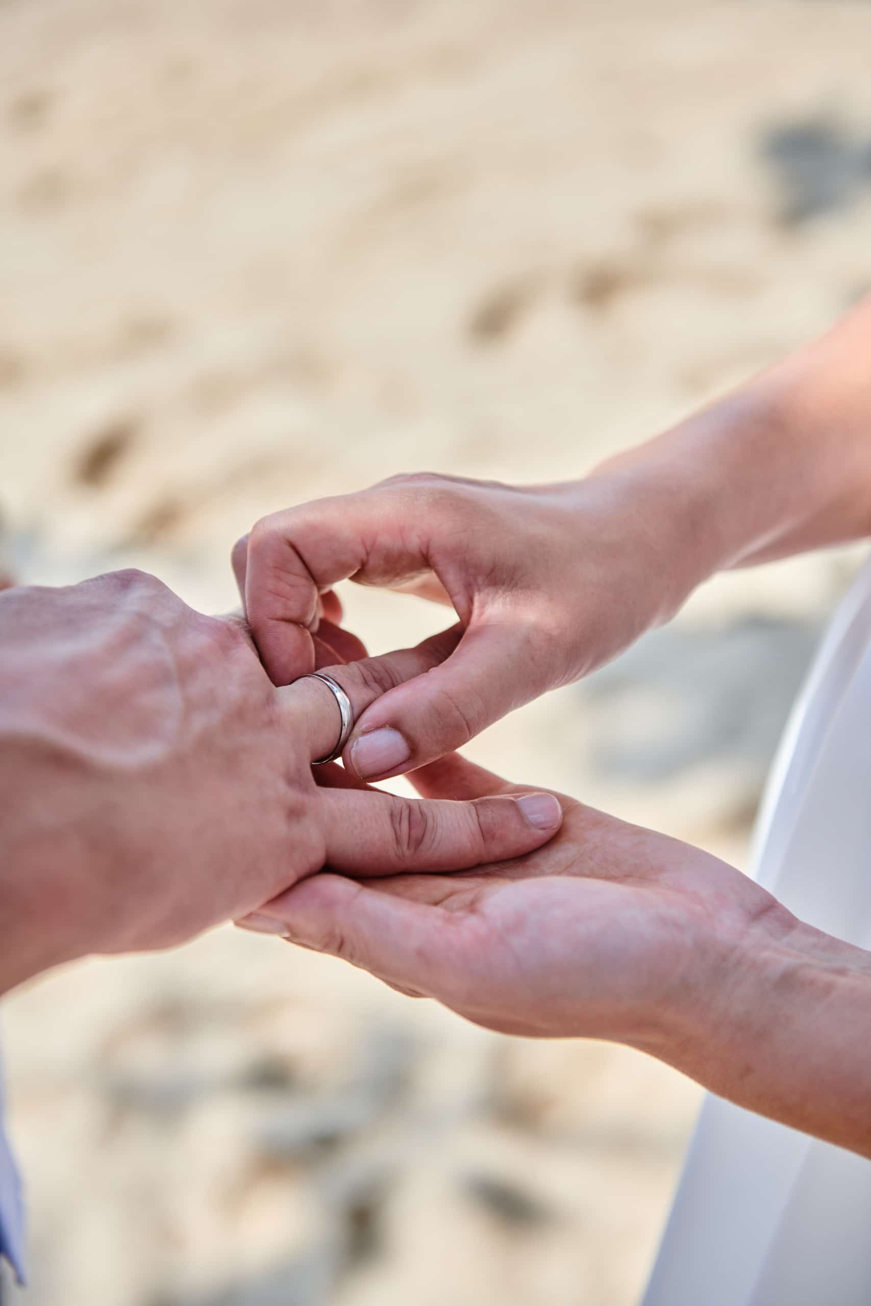 beach wedding rings
