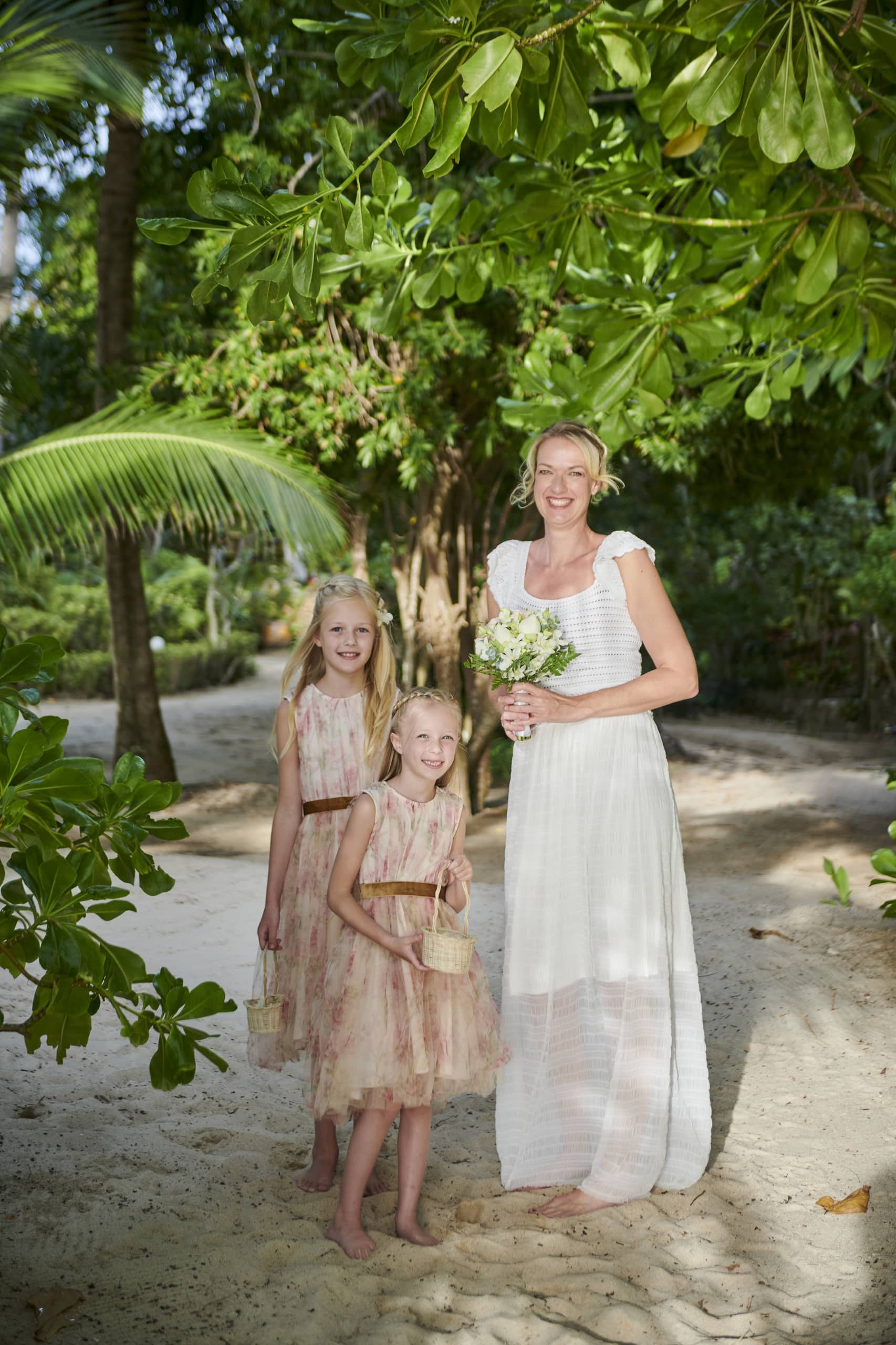 family beach wedding ceremony