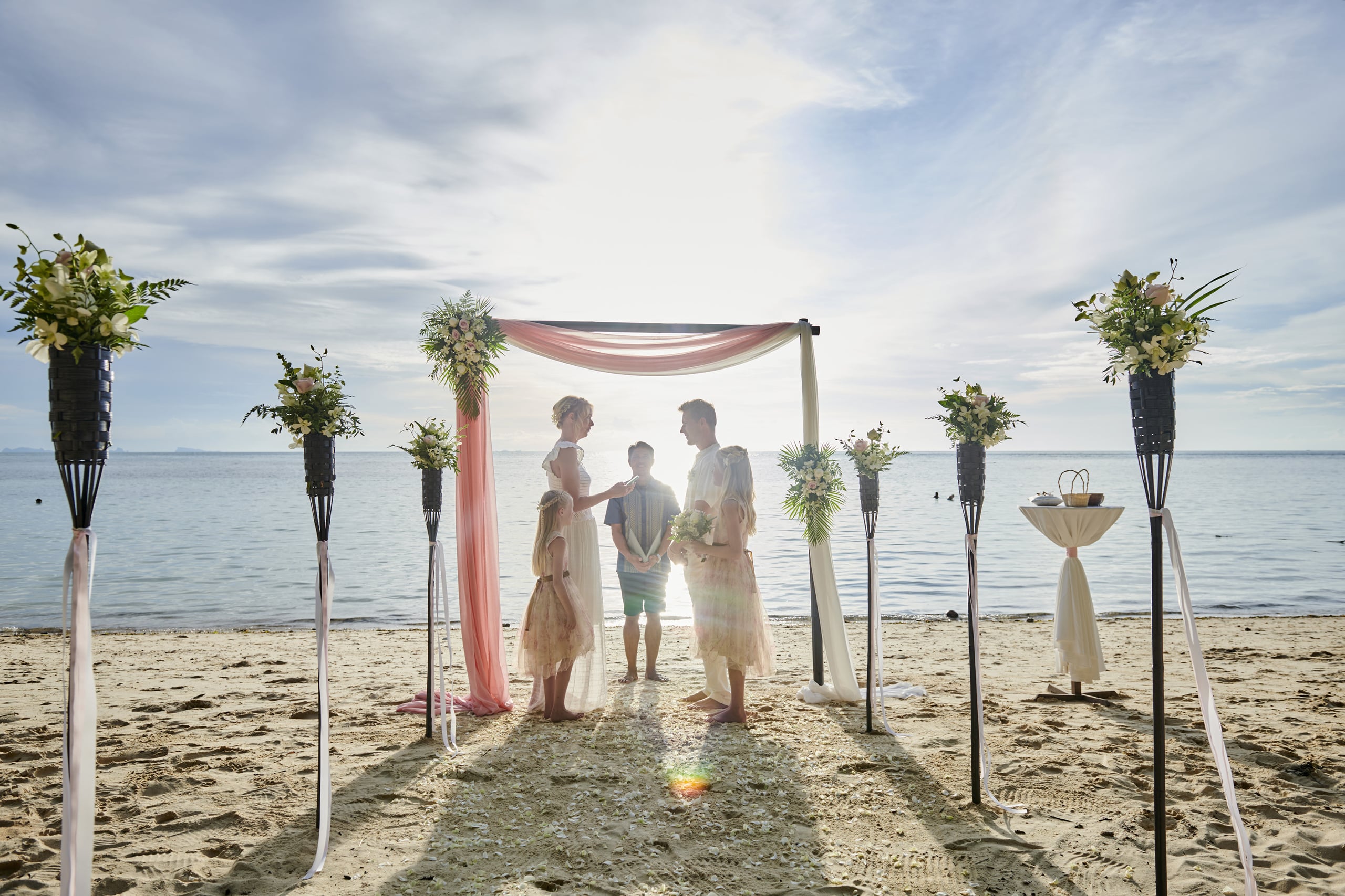 family beach wedding