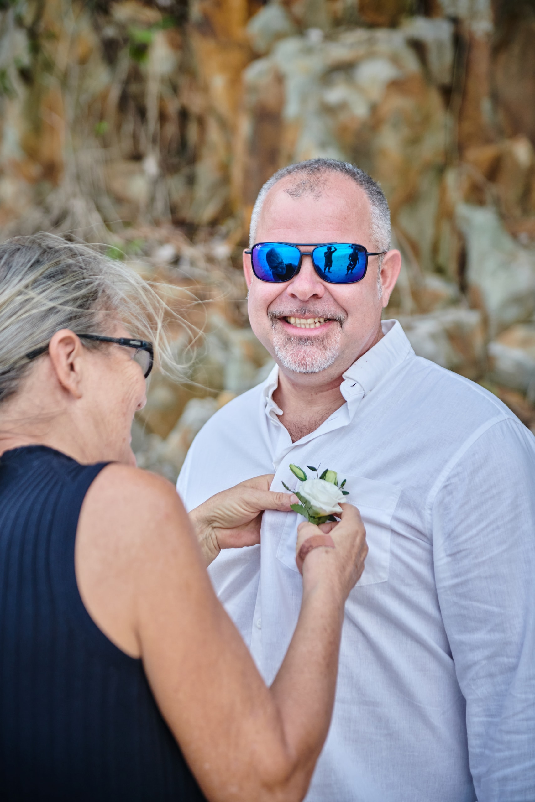 beach wedding groom