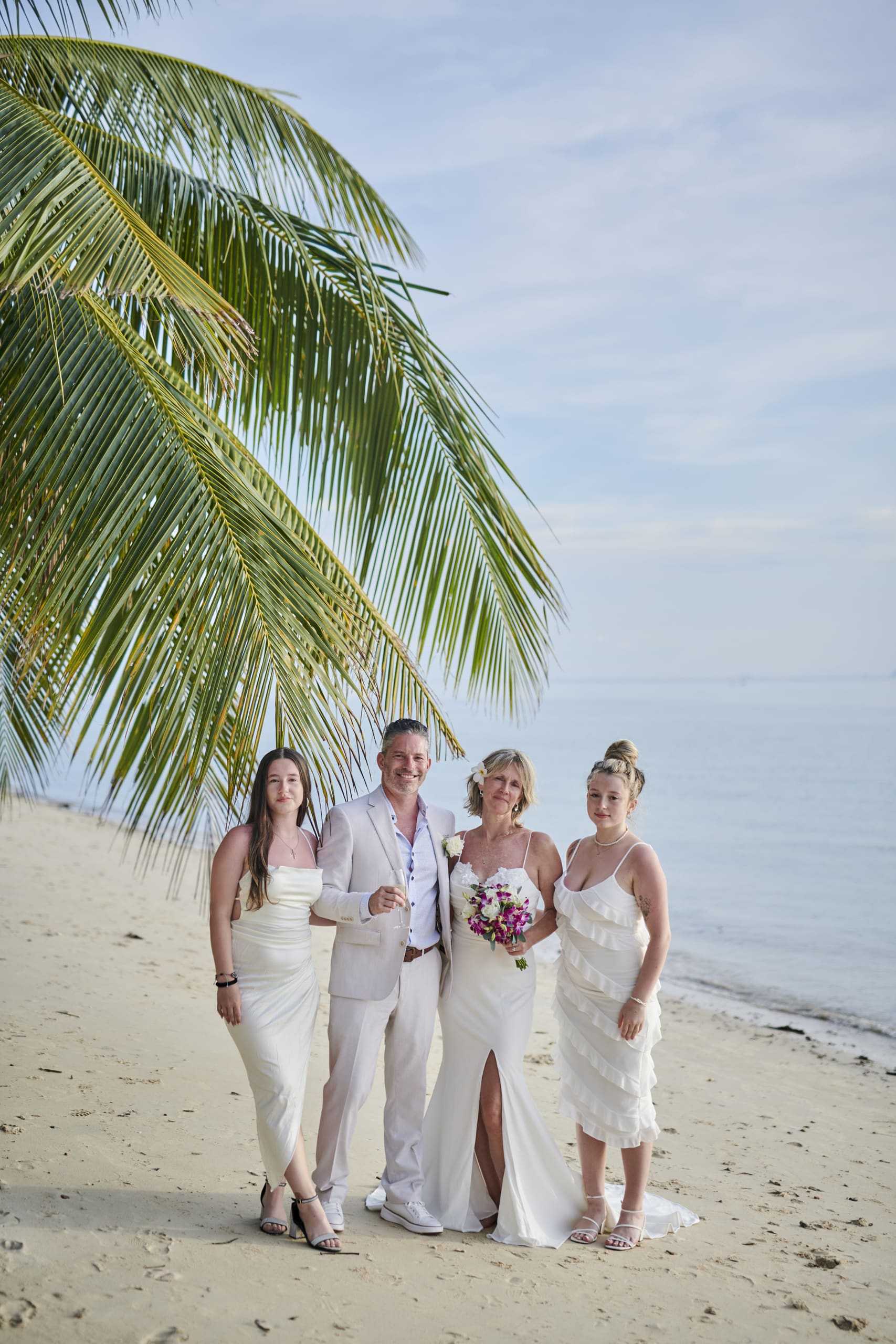 beach wedding family