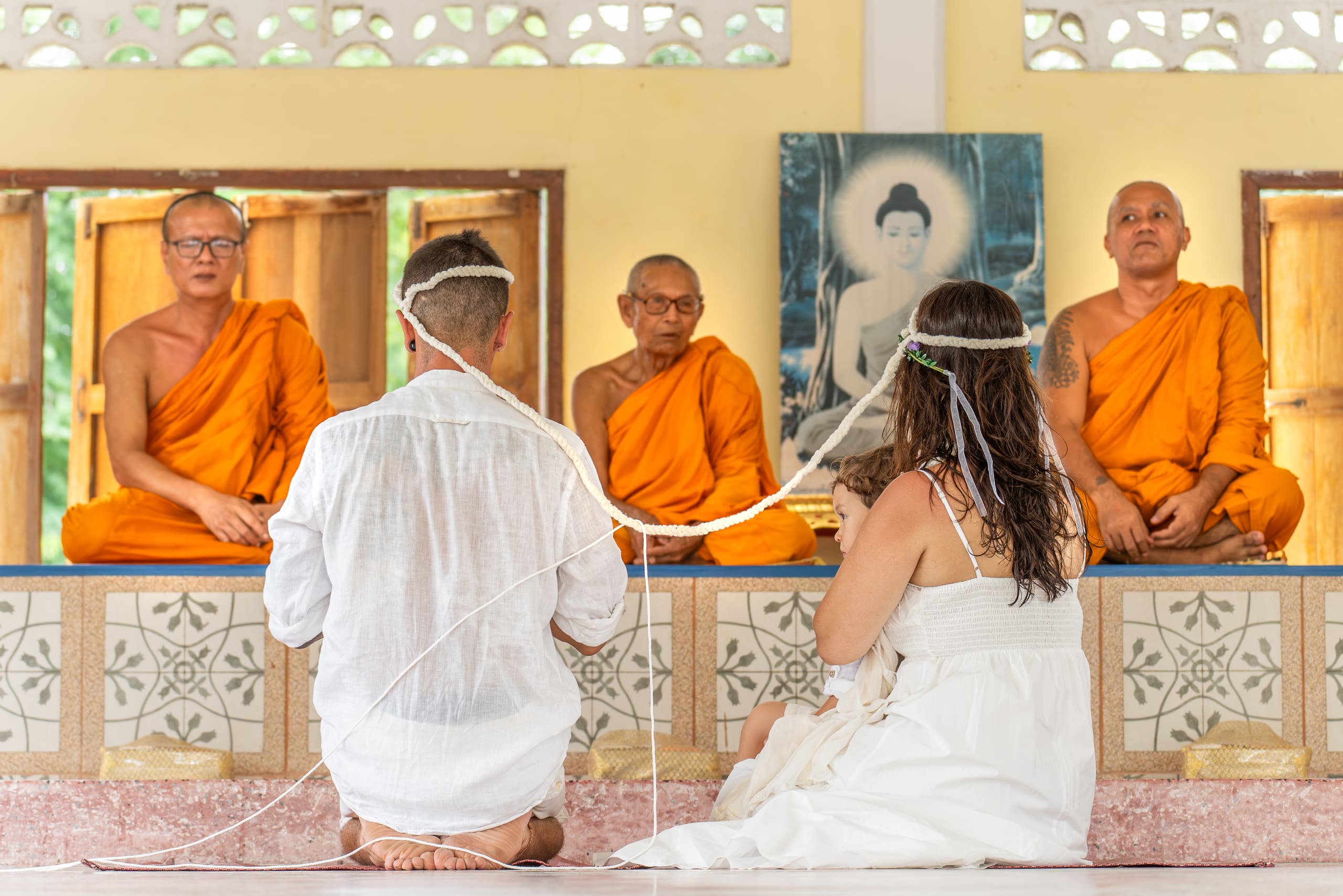 wedding ceremony couple temple