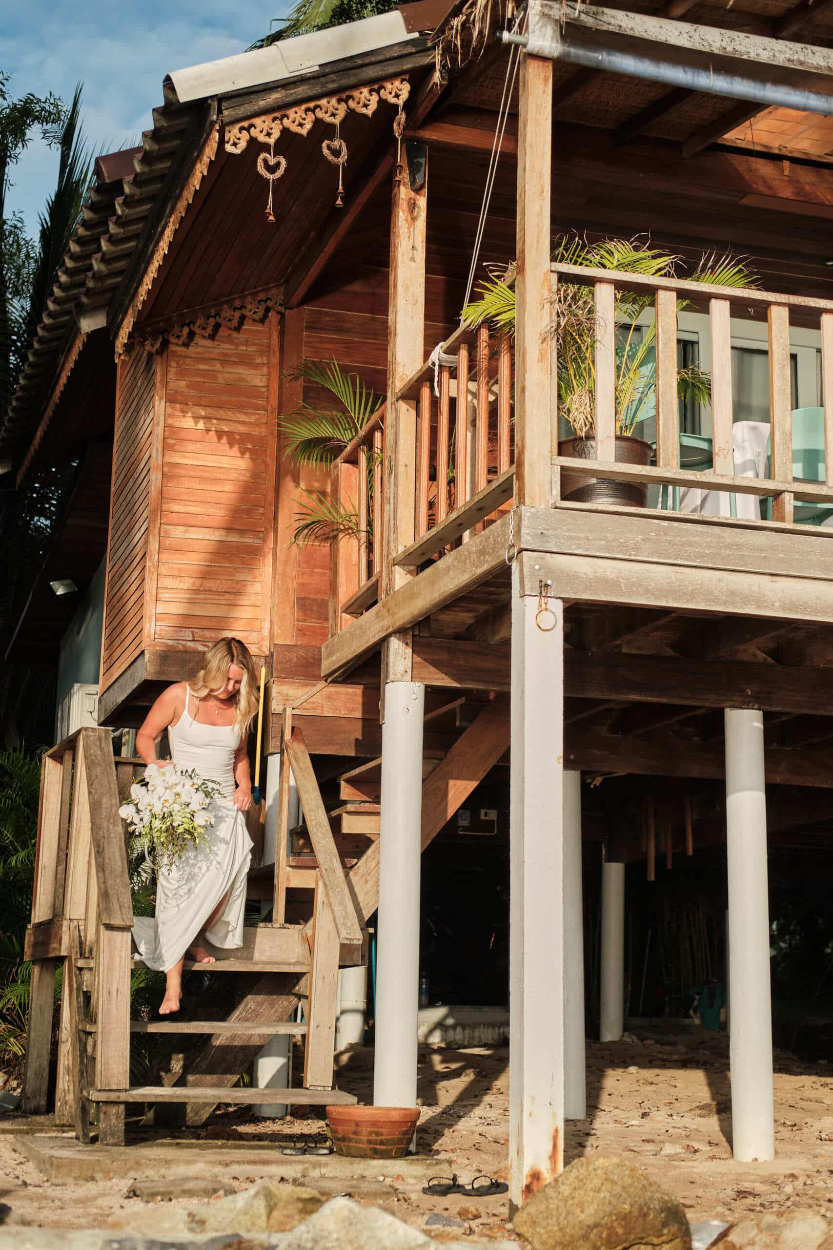 beach wedding ceremony bride entry