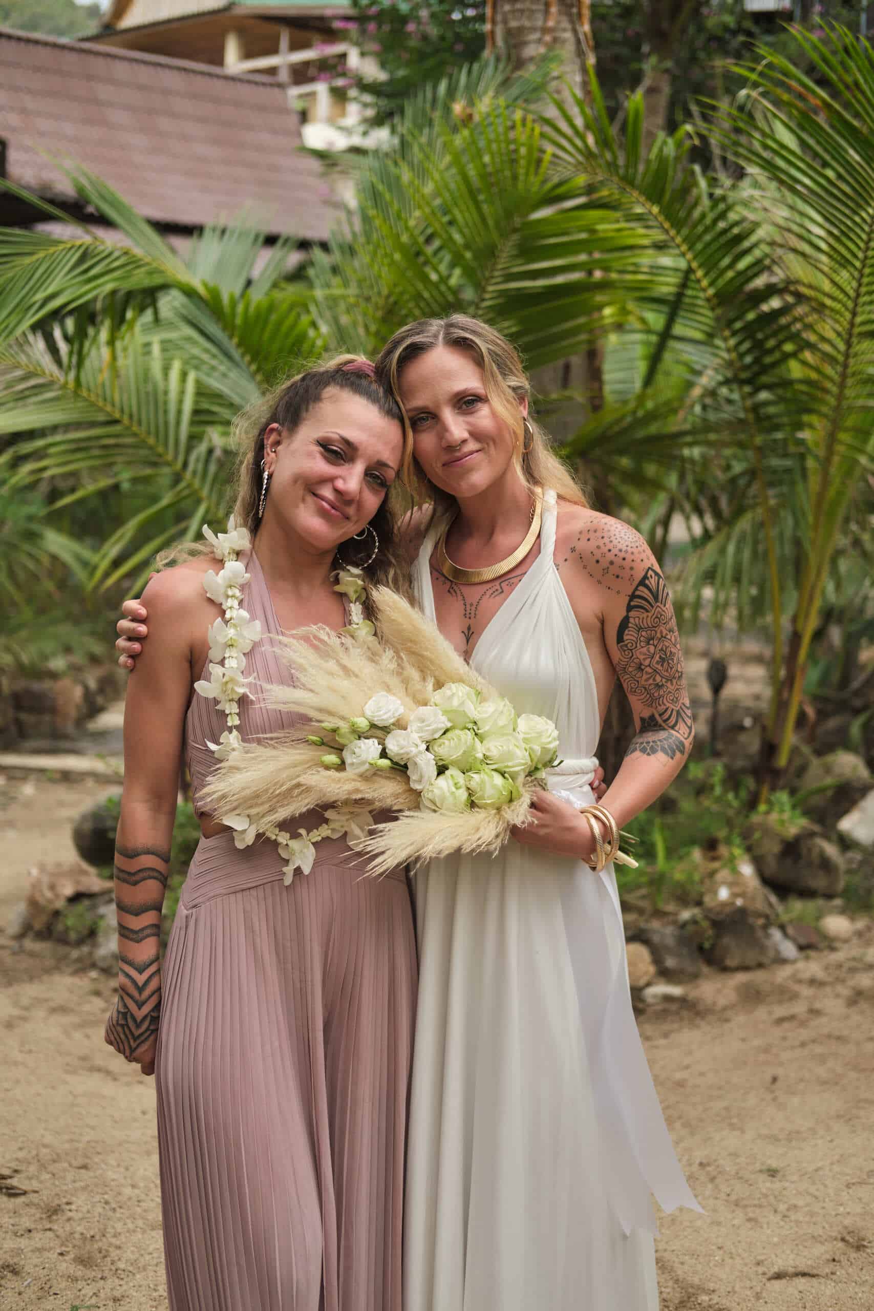 beach wedding bride guest