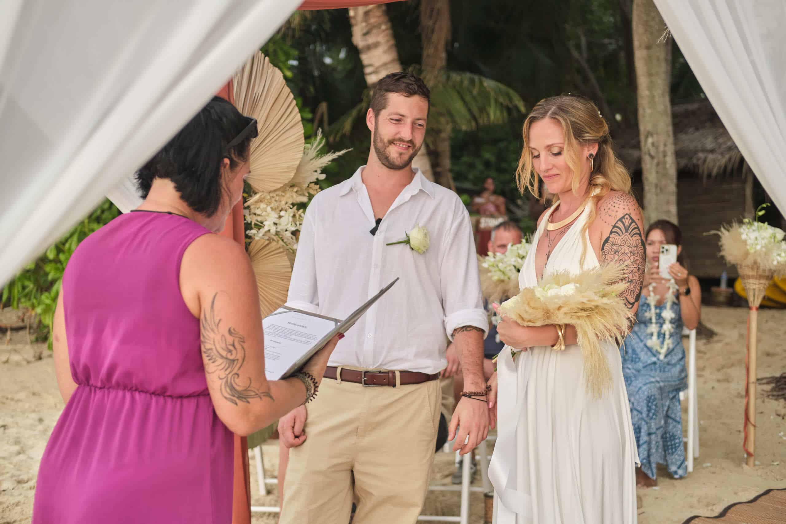 beach wedding ceremony