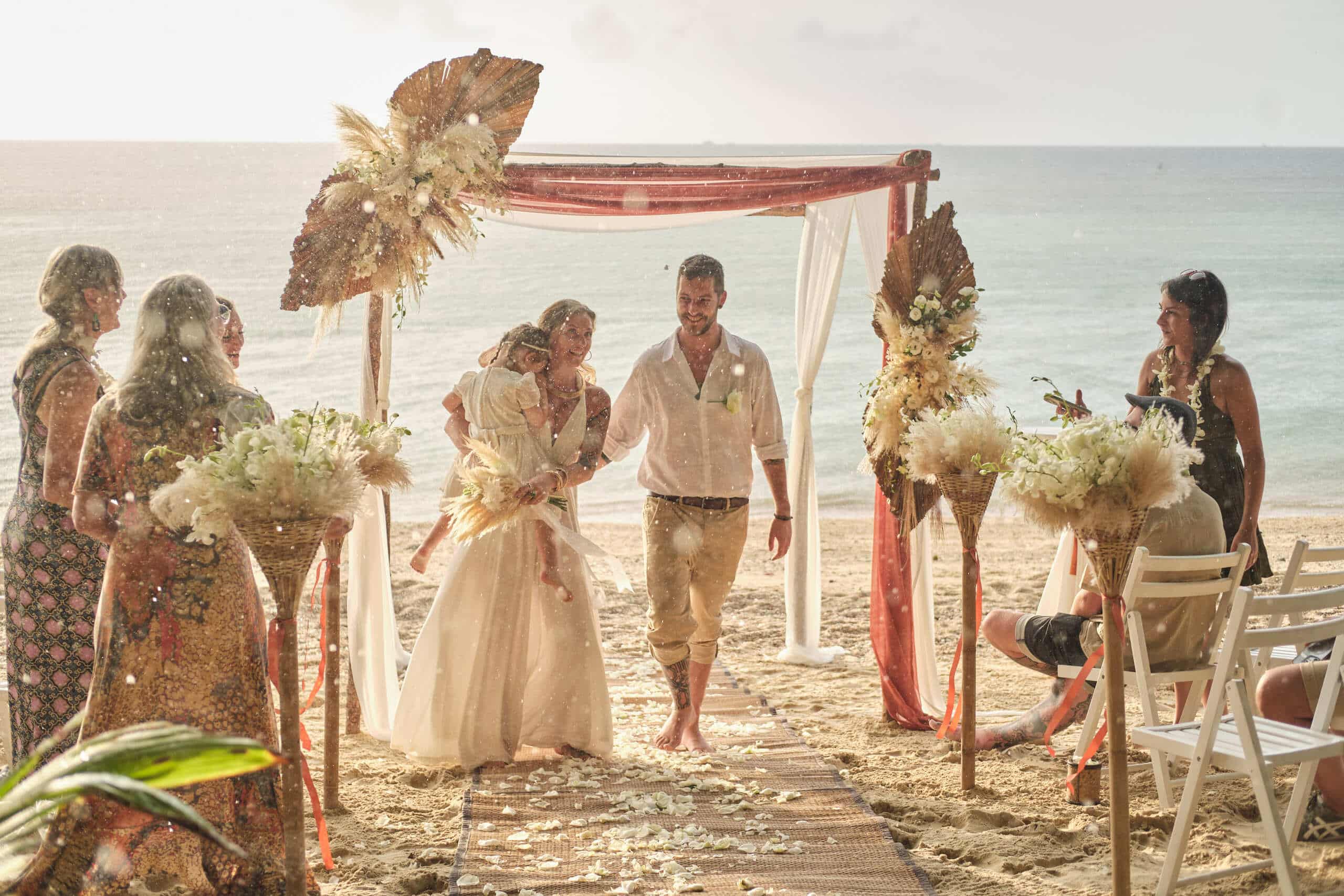 beach wedding celebration