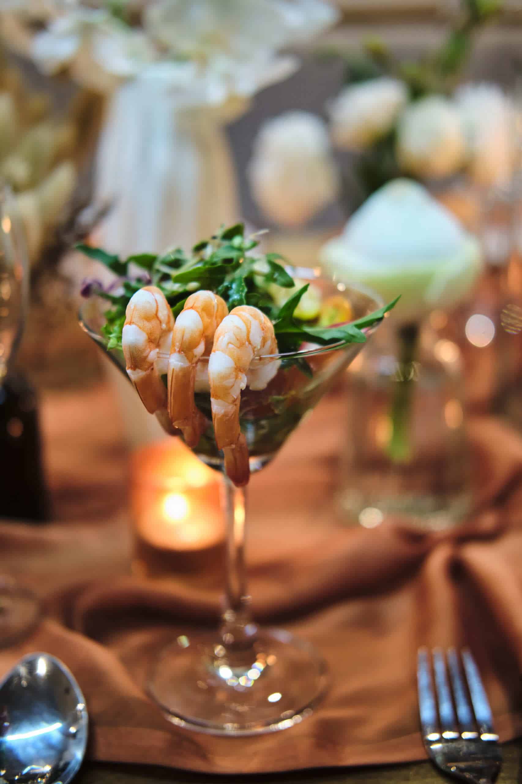 wedding dinner shrimp cocktail