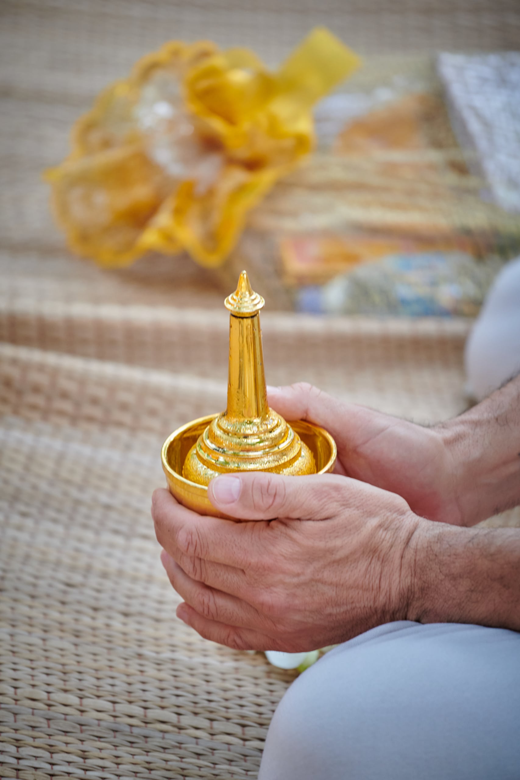 beach wedding monk blessing
