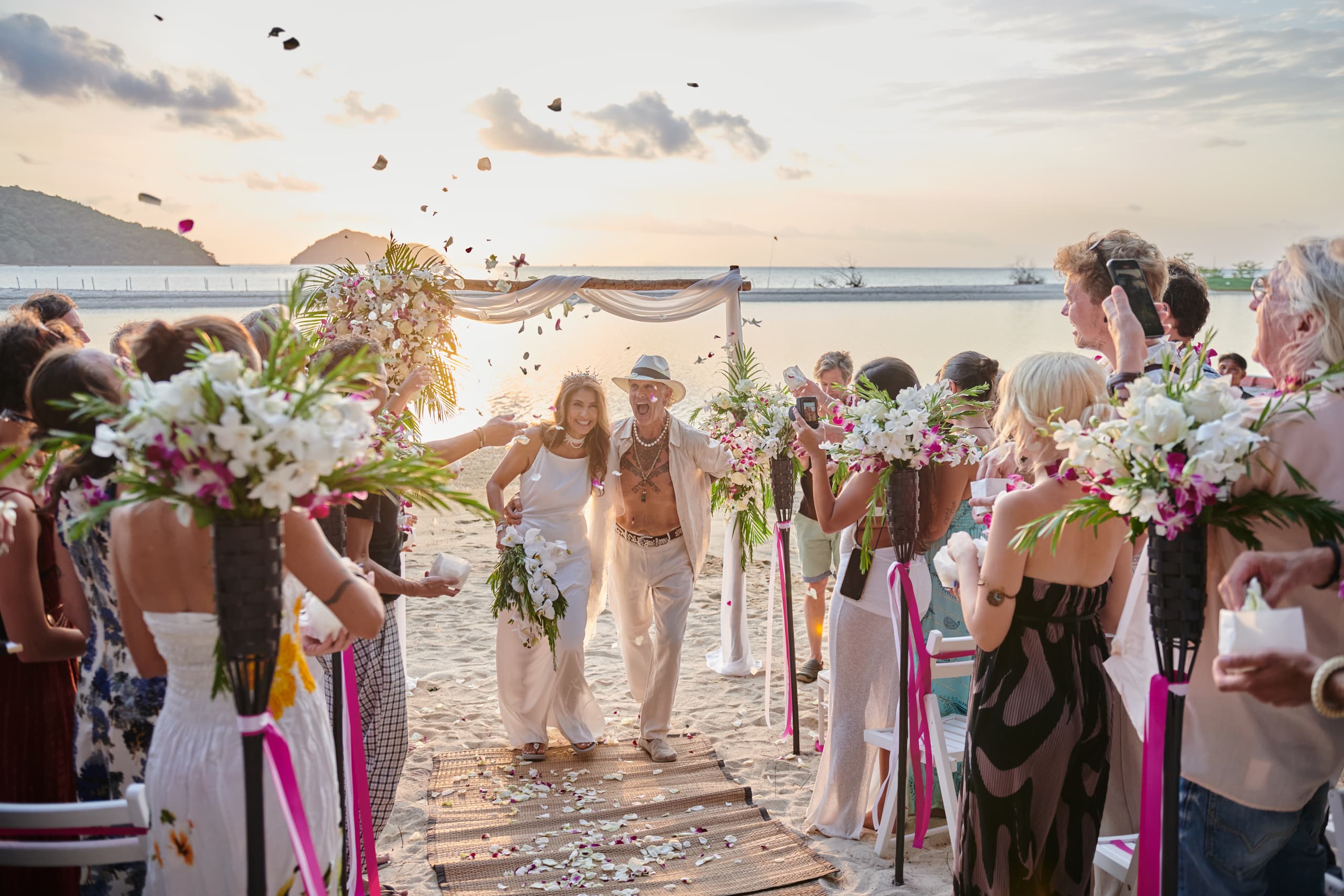 wedding ceremony happy couple