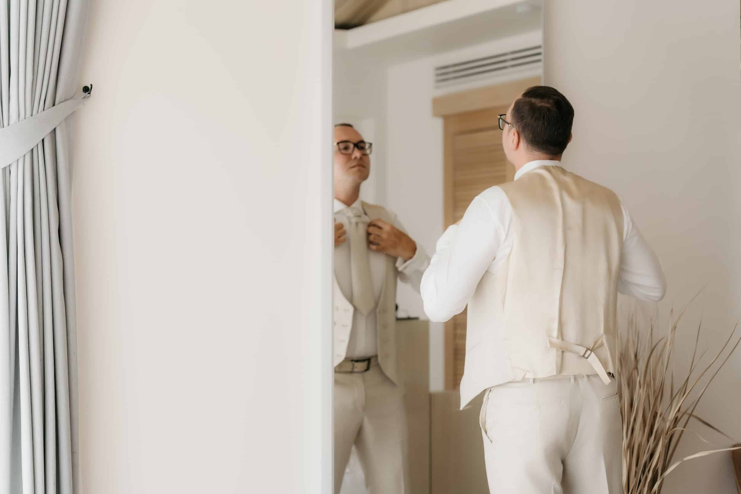 wedding groom getting ready