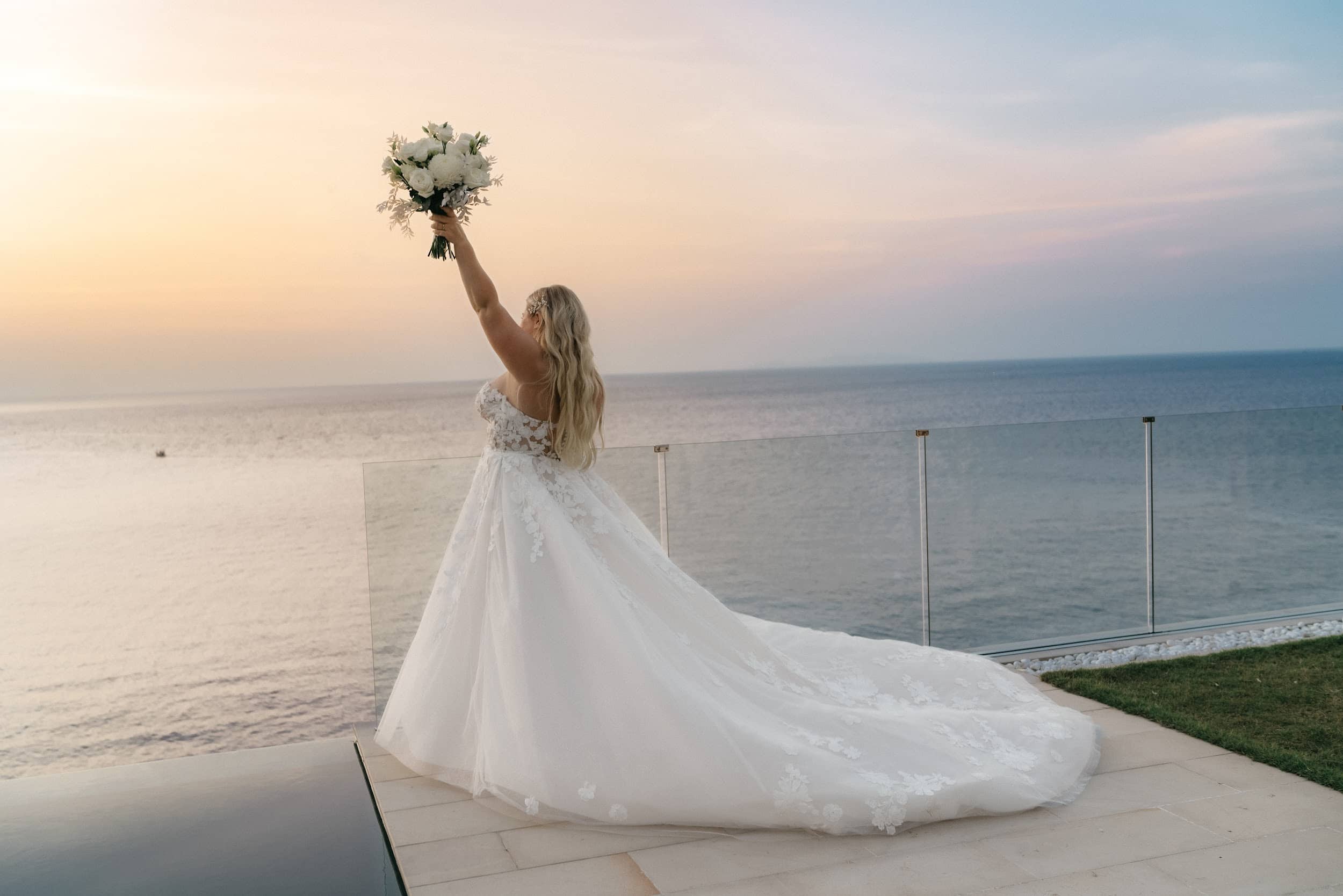 wedding bride sunset shooting