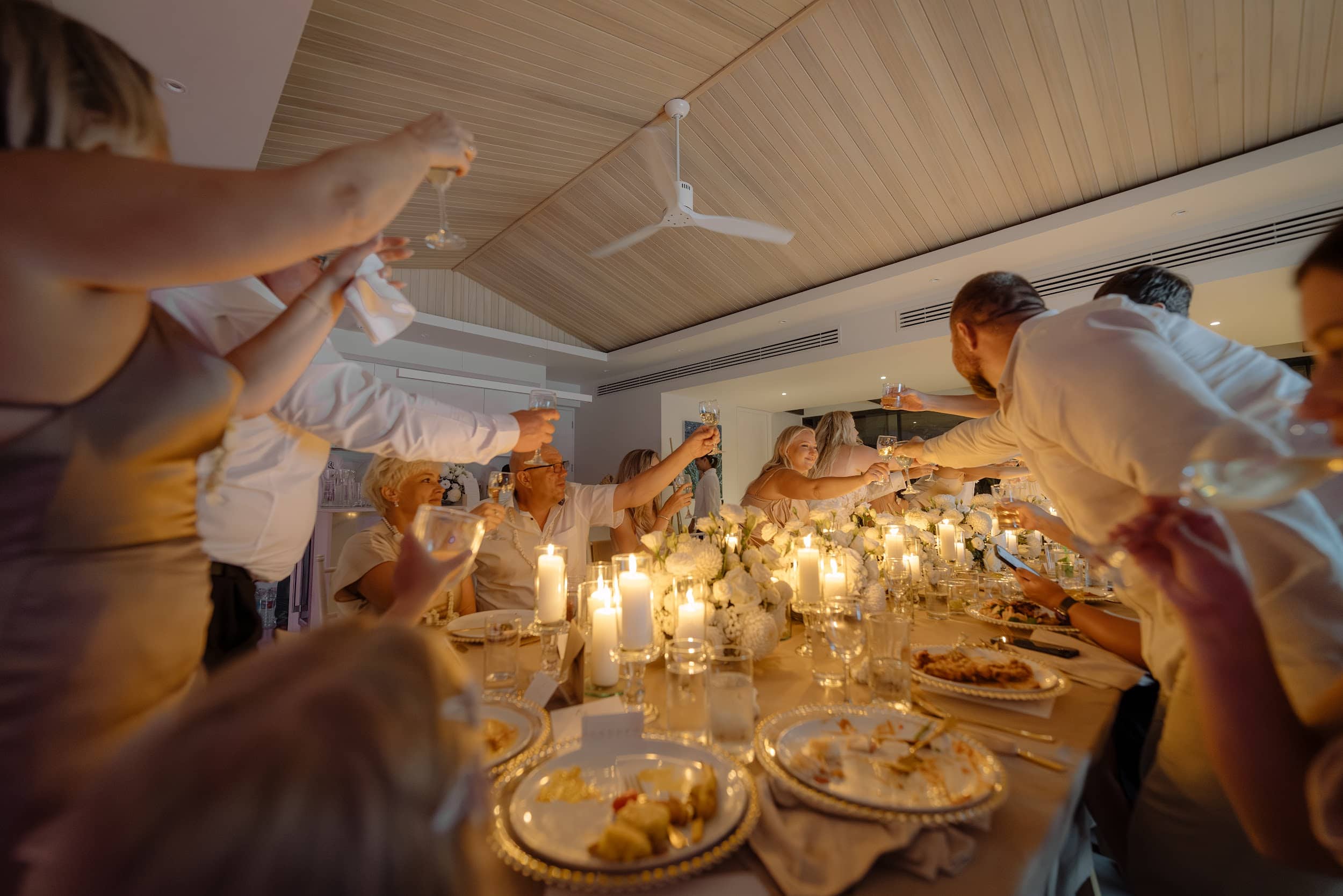 wedding party cheers