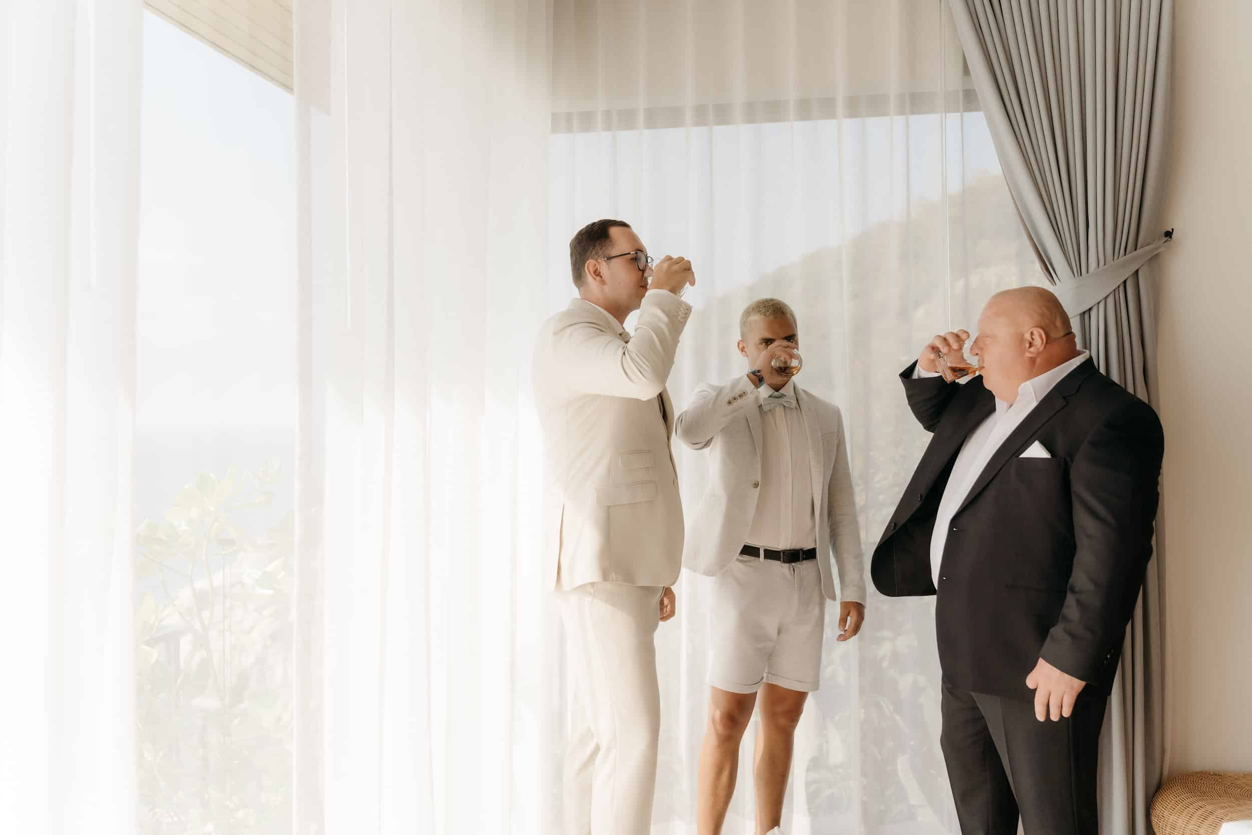 wedding groom getting ready